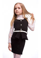 Шкільний сарафан для дівчинки Алекса тм Sofia Shelest Розміри 116, 140 Колір чорний
