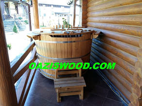 Овальна офуро, фурако, японська лазня з термососны. Розмір 200х170 высрта 120см