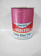Коса бейка атласна колір S-515 рожевий яскравий (боб 120ярдов) Veritas