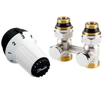 Комплект для нижнього під'єднання (бінокль) прямий Danfoss