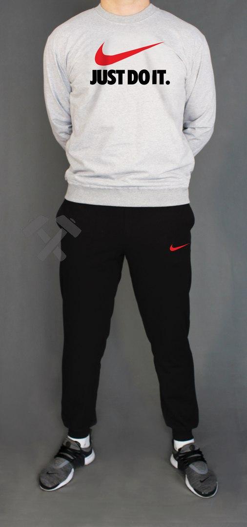 Чоловічий спортивний костюм Nike сірий c чорним (люкс) XS