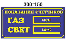 Табличка "Показники лічильників"