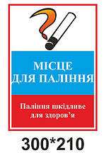 Табличка для вулиці "Місто для куріння"