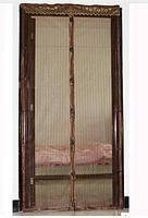 Антимоскітна сітка для дверей на магнітах від комарів та мух, 1м* 2,1 м коричневого кольору