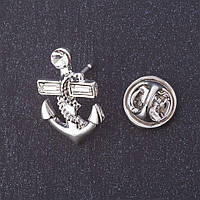 Брошка "Якір" колір металу "срібло", серія "тема" 2х1,5 см застібка "викрутка" купити біжутерію дешево оптом в інтернеті