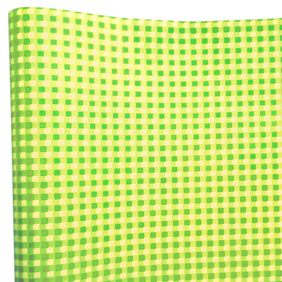 Подарунковий папір ретро "Клітка велика" (75) зелена+жовта