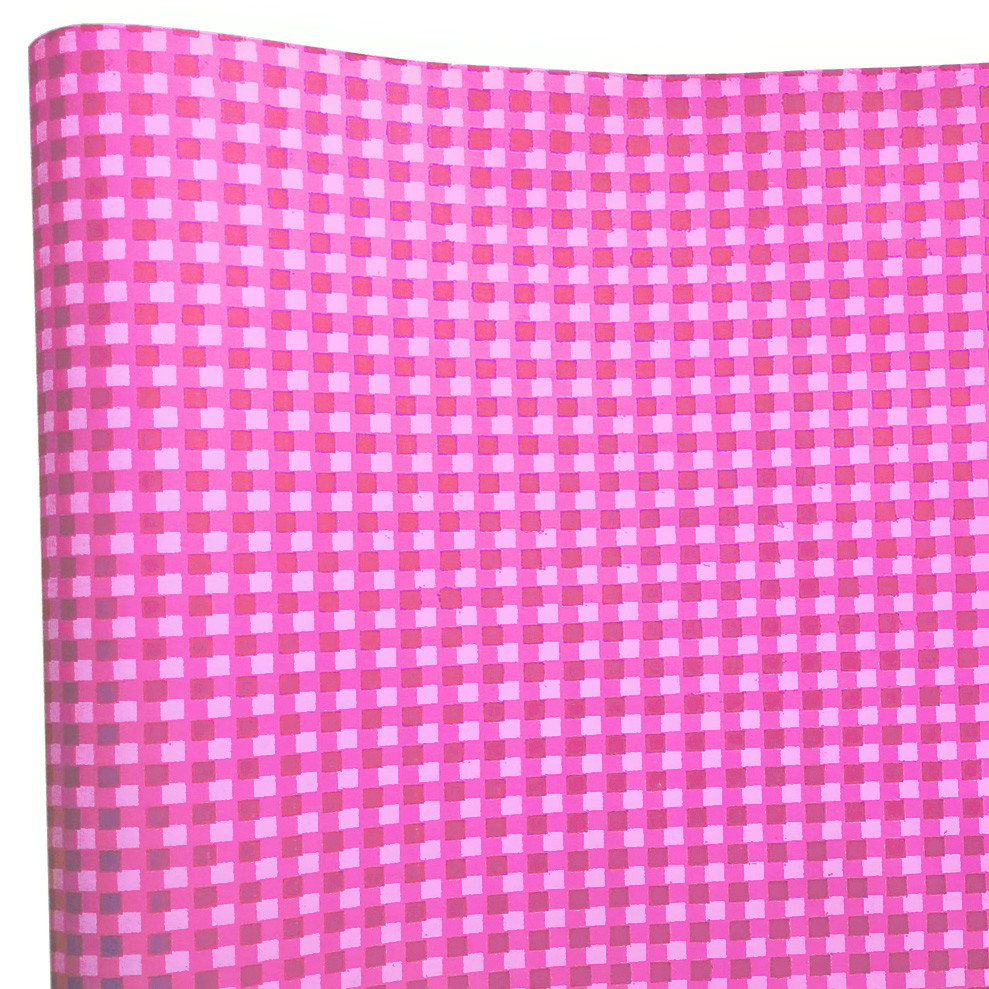 Подарунковий папір ретро "Клітка"(43) рожева+малина, фото 1