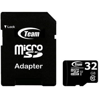 Карта пам'яті TEAM 32 MicroSDHC UHS-I + SD адаптер для ноутбука камери смартфона