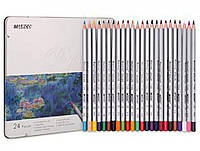 Набір кольорових олівців Marco Raffine 24 кольору металевий пенал