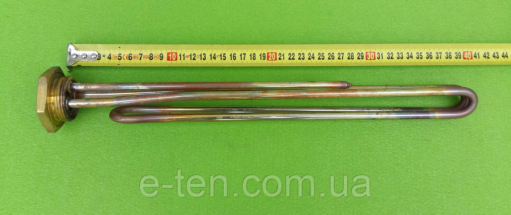 Тен мідний гнутий 4000W на різьбі 1 1/4" (дюйм із чвертю: 42 мм) / довжина L=400мм (Thermowatt, Італія), фото 1