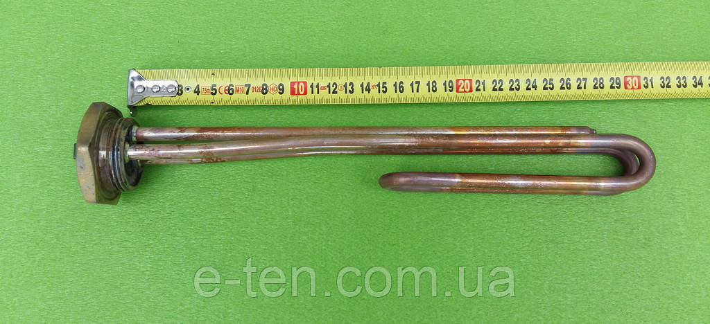 Тен МІДНИЙ гнутий 3000W / різьба 1 1/4" (1.25" або 42мм) / L=300мм  (Thermowatt, Італія)