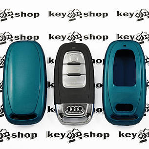 Чохол для смарт ключа Audi (Ауді), A4, A6, Q5, кнопки без захисту, (блакитний, пластиковий), фото 2