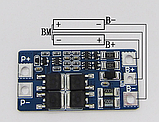 BMS контролер заряду/розряджання, плата захисту 2S Li-ion 7.4...8.4 V 10 A C Балансом (HX-2S-JH20), фото 3