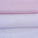 Тканина Шпильки з дрібної рожевої точечкой 2 мм на білому фоні, ширина 150 см, фото 3