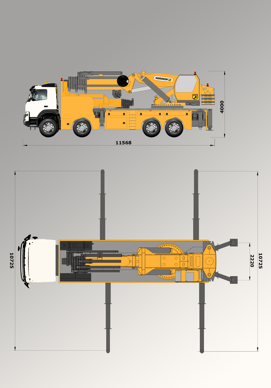 Гидравлический автокран со складной стрелой Hidrokon HK 285 L7+L6 - фото 4 - id-p558792704