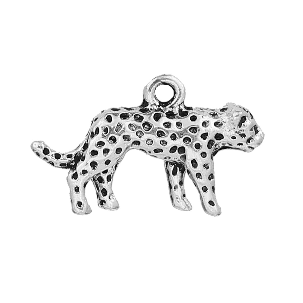 Підвіски металеві FInding Кулон леопард хижак Античне срібло 25 мм x 15 мм, фото 1