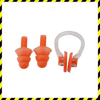 Беруші для плавання, купання з кліпсою Silenta Swim Light, ОРАНЖОВИЙ колір.