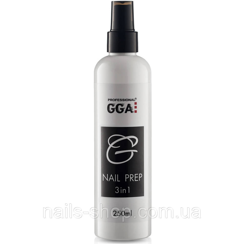 Nail Prep 3-в-1 GGA Professional Знежирювач, Зняття липкості і Антисептик 250 мл, фото 1