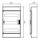 ABB Mistral 41. Щит на 36 (3x12) модулів зовнішньої установки з N/PE клемами, прозора зелена двері, фото 2