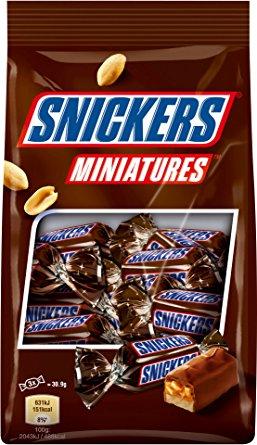 Шоколадні цукерки Snickers Miniatures, 150 г.