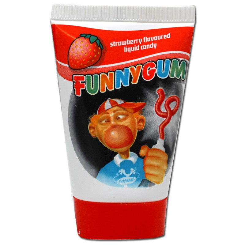 Жувальна гумка FunnyGum полуниця, 40 грамів