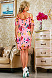 Літнє плаття на бретелях з принтом вільного крою 42-48 розмір, фото 2