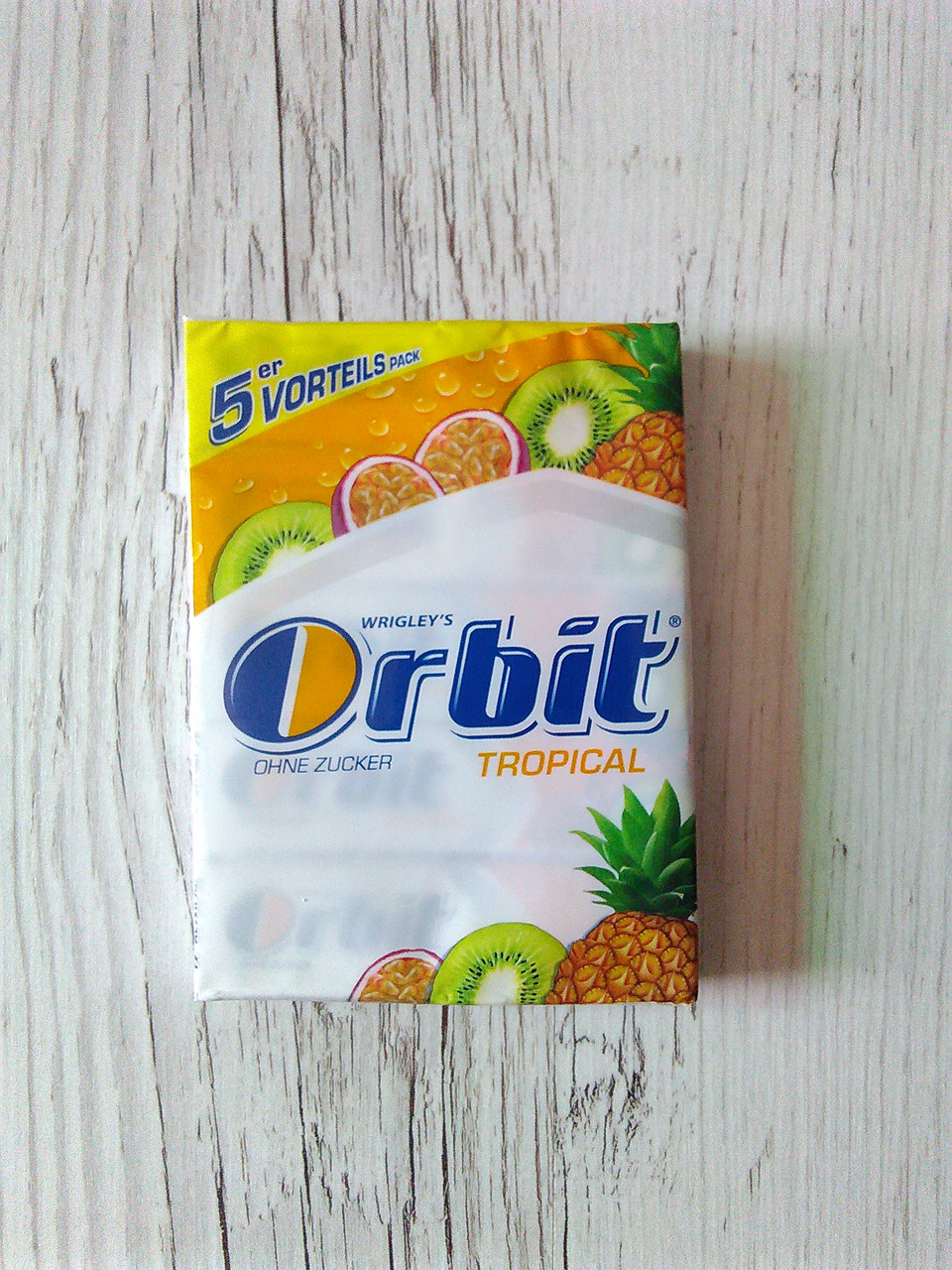 Жувальна гумка Orbit «Tropical» пачка 5х5 (25 пластинок) 