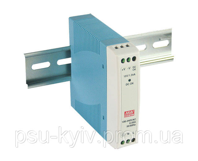Блок живлення Mean Well MDR-10-12 На DIN-рейку 10 Вт, 12 В, 0.84 А (AC/DC Перетворювач)