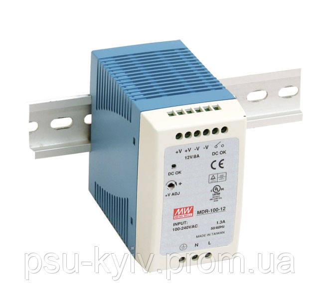 Блок живлення Mean Well MDR-100-24 На DIN-рейку 96 Вт, 24 В, 4 А (AC/DC Перетворювач)