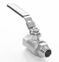 Кран нержавіючий кульовий внутрішня/зовнішня різьба