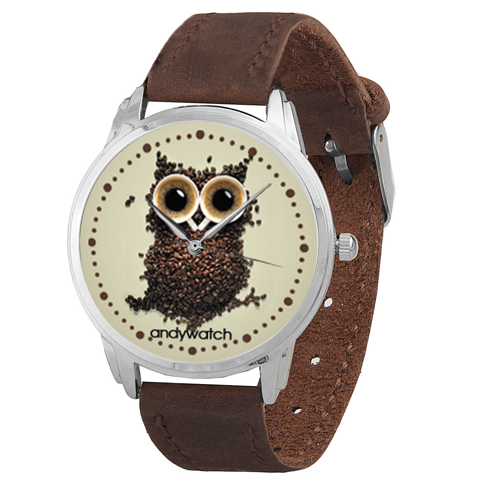Наручний годинник AndyWatch Сова з кави brown подарунок