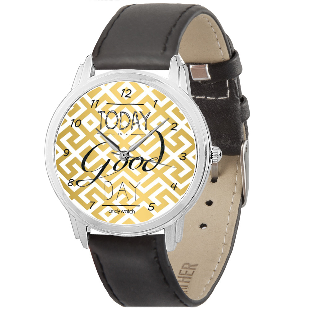 Наручний годинник AndyWatch good day today gold black подарунок, фото 1