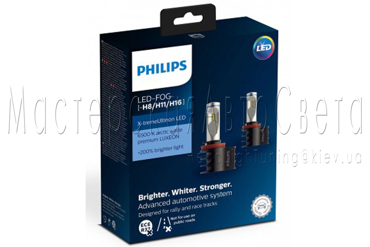 Світлодіодні автомобільні лампи головного світла PHILIPS H11/H8/H16 12794UNIX2 X-treme Ultinon +200%