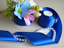 Стрічка атласна. Ширина 5 див. Колір синій.