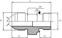 Адаптер прямий JIC 1.5/16"(Ш) - BSP-OR 3/4"(Ш)