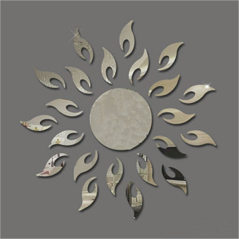 Дзеркальні наклейки на стіну, двері, шафи "сонце дзеркальне 27 шт. набір" від 40 см до 60 см