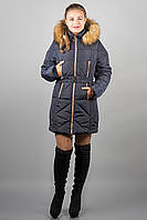 Зимова куртка Дорі (сива бежеве хутро), фото 1