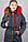 Зимова куртка Дорі (сива червоне хутро), фото 3