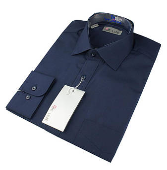 Чоловіча класична сорочка De Luxe 47-54 д/р 204D чорнильна