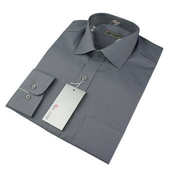 Чоловіча сорочка De Luxe 38-46 д/р 305D темно-сірого кольору