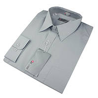 Мужская рубашка De Luxe 38-46 д/р 304D светло-серого цвета