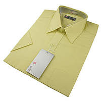 Чоловіча класична сорочка De Luxe 38-46 к/р 407aК в світло-жовтому кольорі