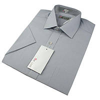 Чоловіча класична сорочка De Luxe 38-46 к/р 304K світло-сірого кольору