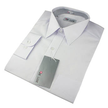 Чоловіча класична сорочка De Luxe 47-54 д/р 101D білого кольору