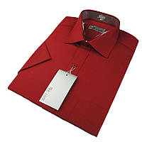 Мужская классическая рубашка De Luxe 47-54 к/р 211К вишневого цвета