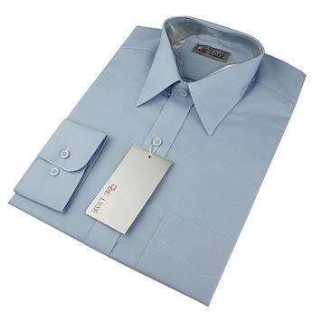 Чоловіча класична сорочка De Luxe 47-54 д/р 203aD світло-синього кольору