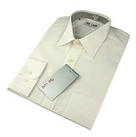 Мужская рубашка De Luxe 38-46 д/р 102D молочного цвета