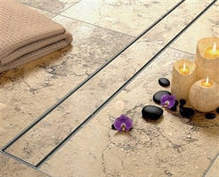 Трап для душу під плитку (сухий затвор) решітка для вклейки плитки з нержавійки Рlastbrno Чехія 390mm