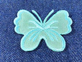 Нашивка метелик колір тіффані 62х42 мм