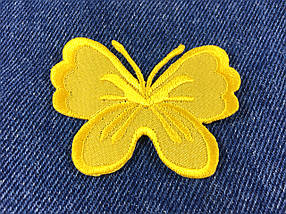 Нашивка метелик колір жовтий 62х42 мм